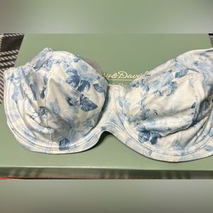 Victoria Secret Blue Floral Wicked Underwire Sling Swim Bikini Top 38DD & Bottom